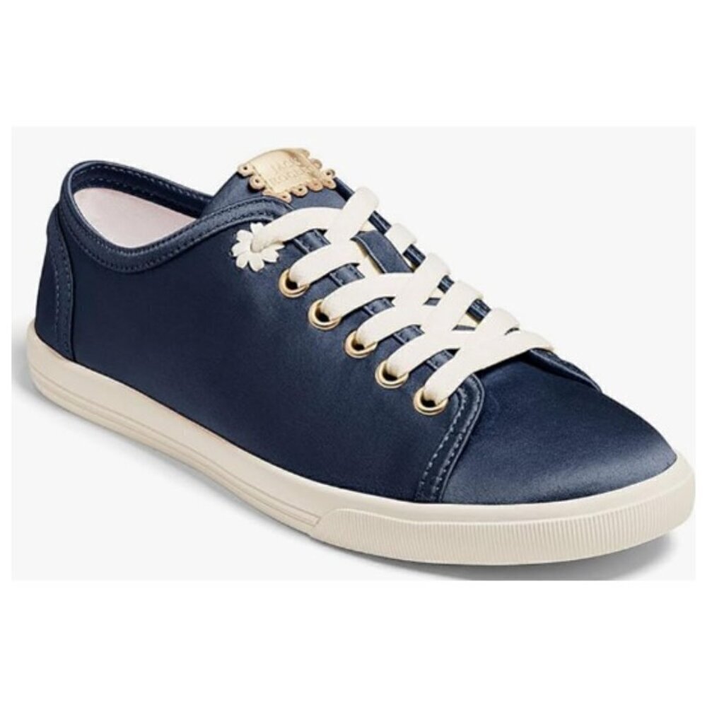NWOT JACK ROGERS Lia Satin Lace Up Casual Fashion Sneakers - Midnight Navy - Picture 1 of 12